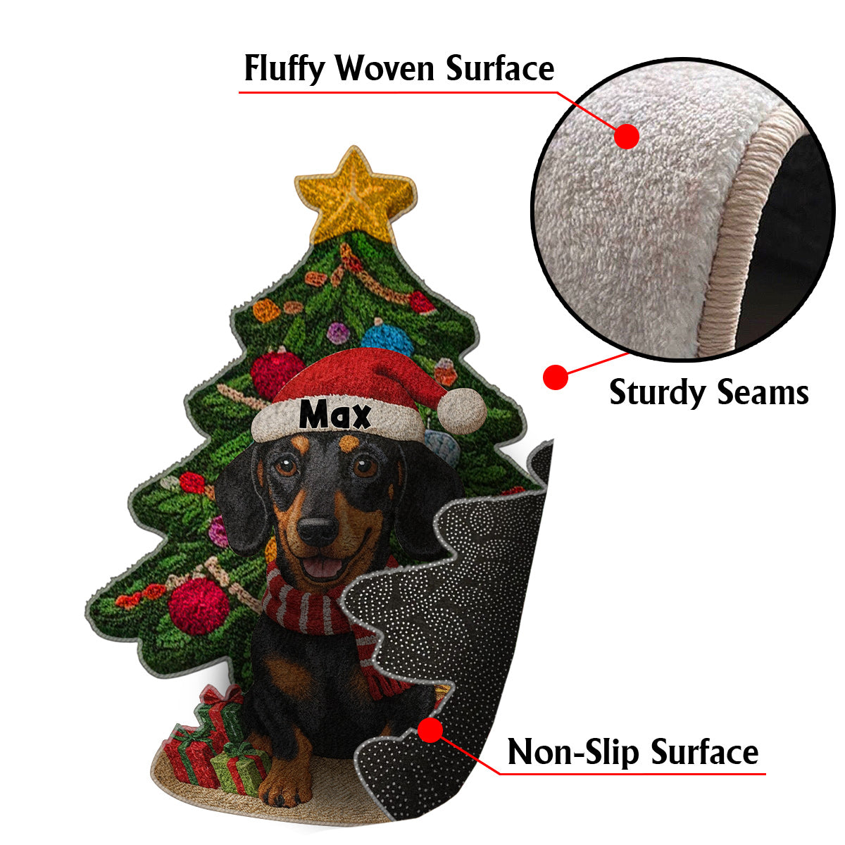 Christmas Dog - Personalized Dog Non-Slip Tufted Rug