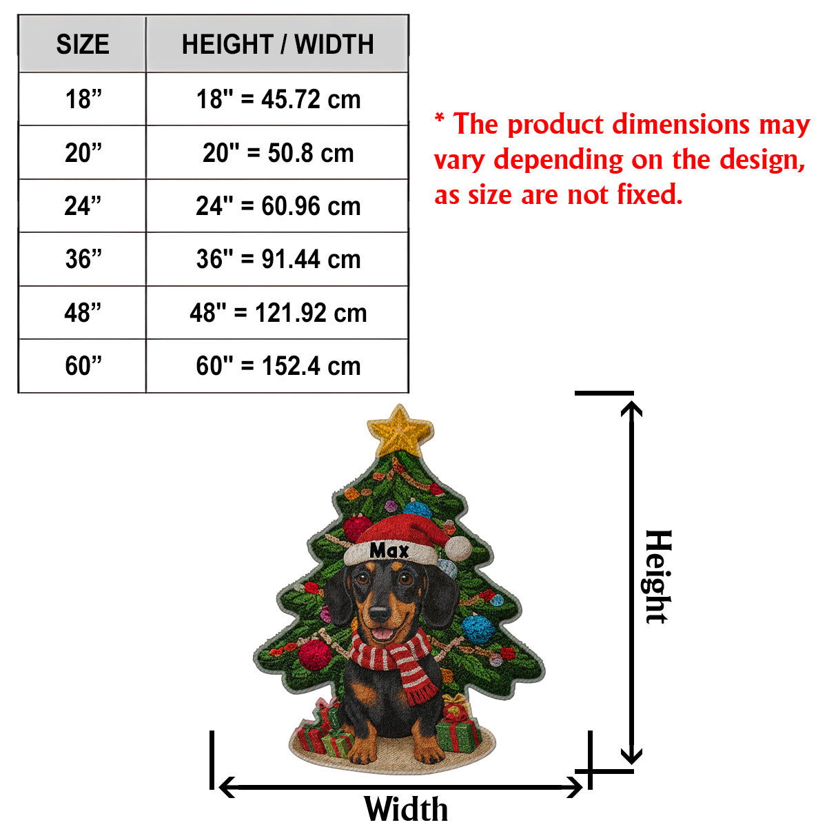 Christmas Dog - Personalized Dog Non-Slip Tufted Rug