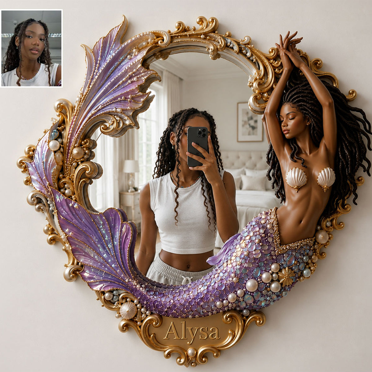 Soul Of A Mermaid - Personalized Mermaid Wall Hanging Mirror