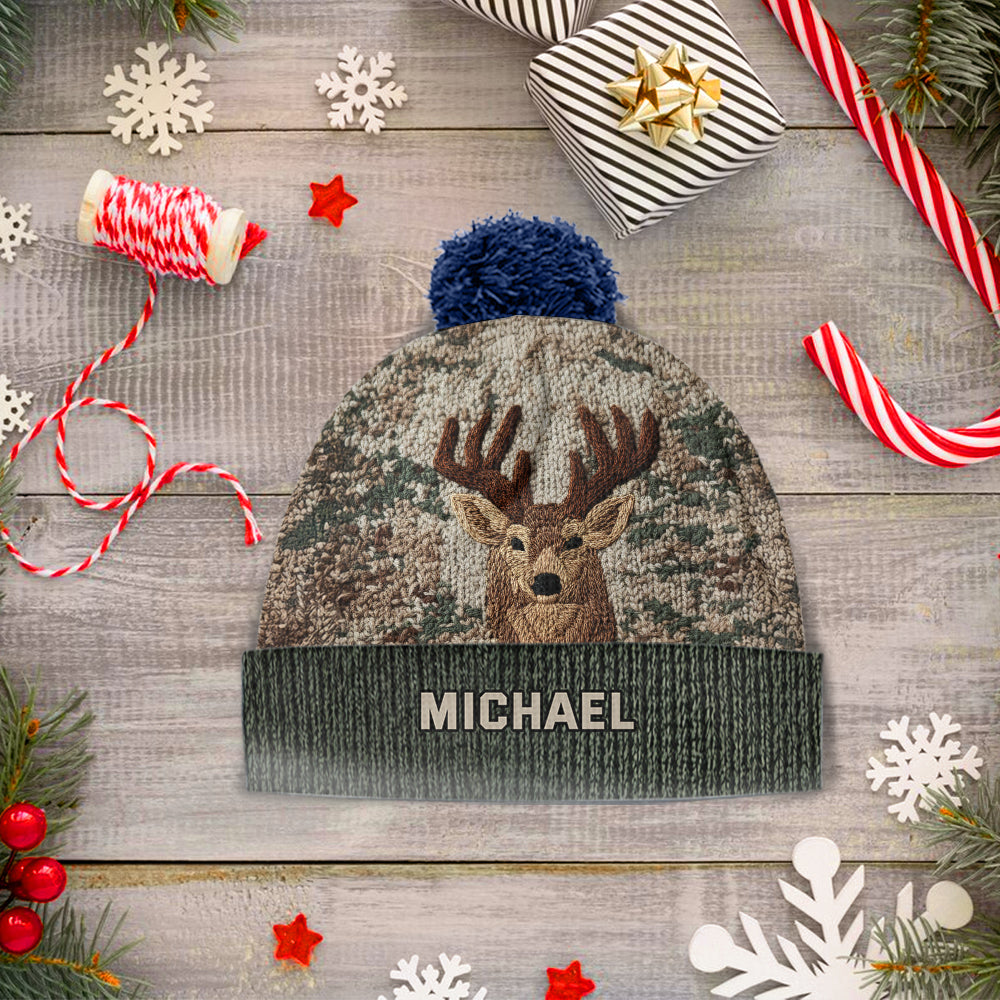 Bonnet de chasse personnalisé à motif tête de cerf