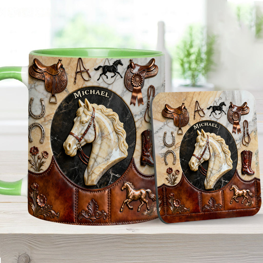 Love Horse - Personalized Horse Accent Mug & Coaster