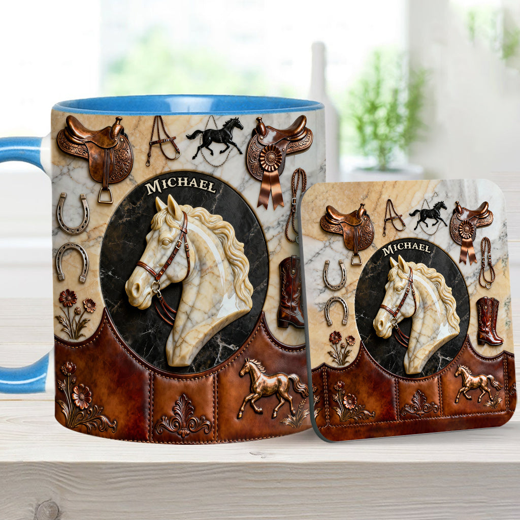 Love Horse - Personalized Horse Accent Mug & Coaster