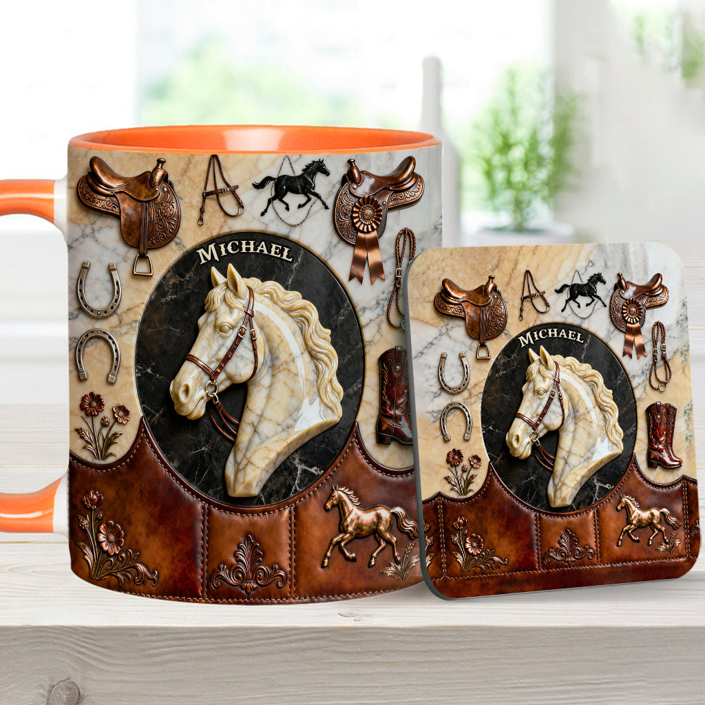Love Horse - Personalized Horse Accent Mug & Coaster