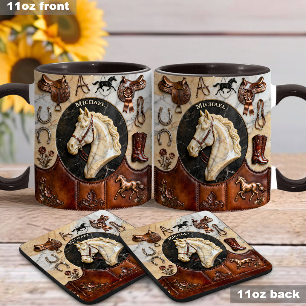 Love Horse - Personalized Horse Accent Mug & Coaster