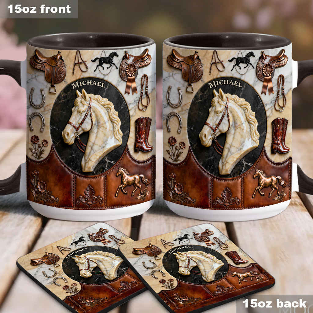 Love Horse - Personalized Horse Accent Mug & Coaster