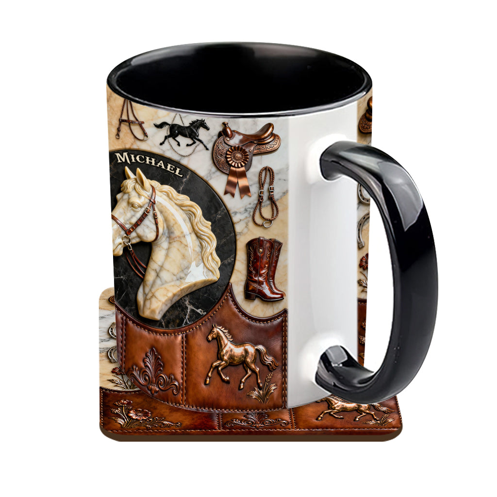 Love Horse - Personalized Horse Accent Mug & Coaster