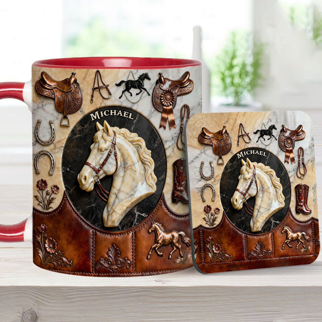 Love Horse - Personalized Horse Accent Mug & Coaster