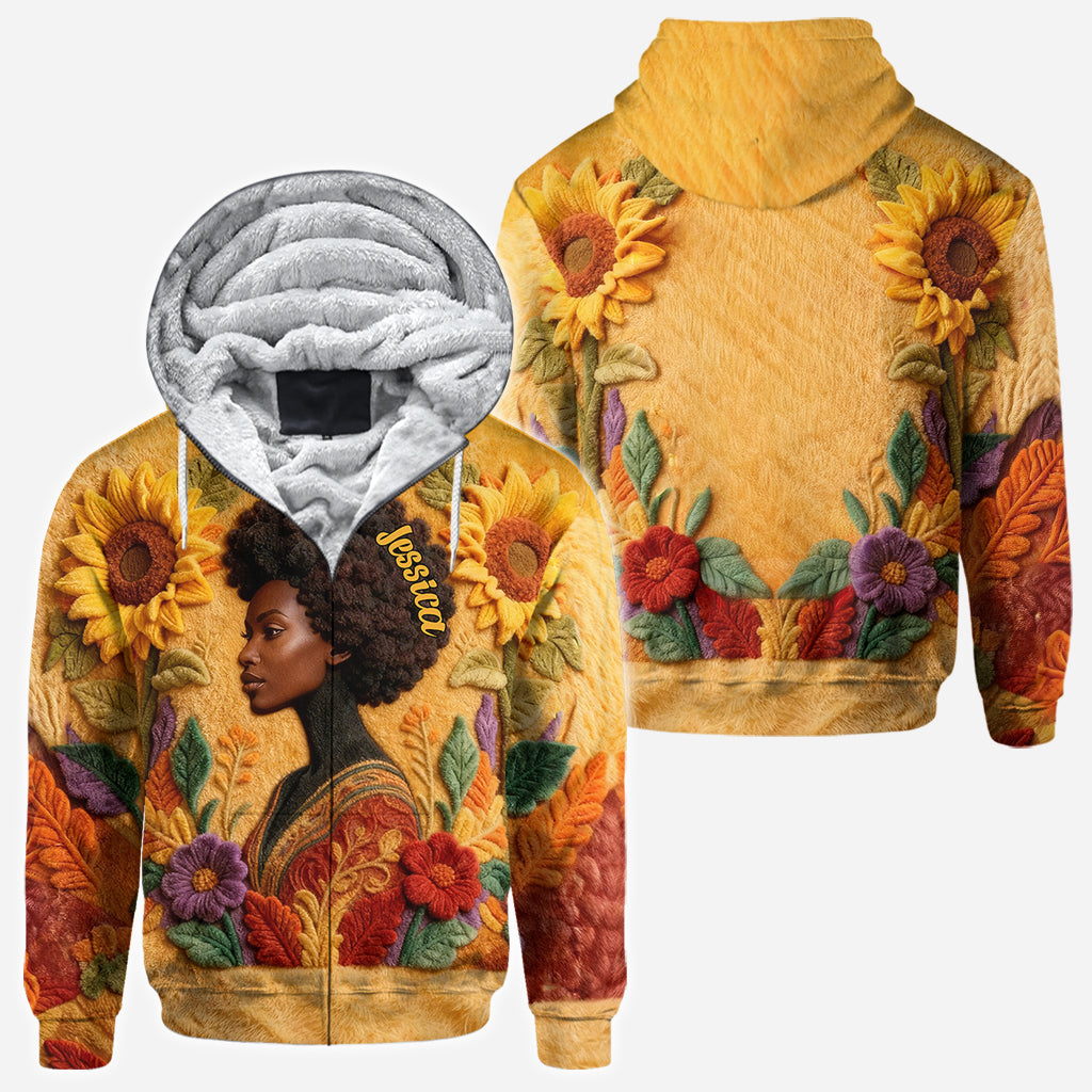 Schwarze Königin – Personalisiertes T-Shirt mit Allover-Print für Afroamerikanerinnen