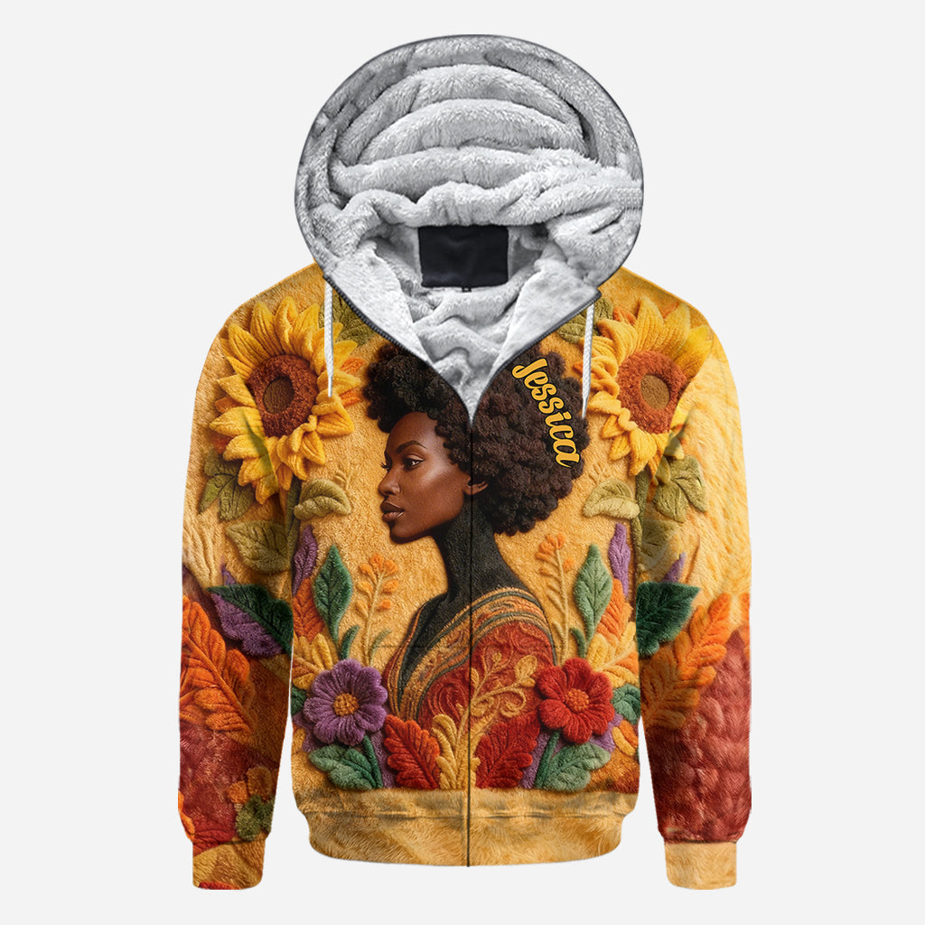 Schwarze Königin – Personalisiertes T-Shirt mit Allover-Print für Afroamerikanerinnen