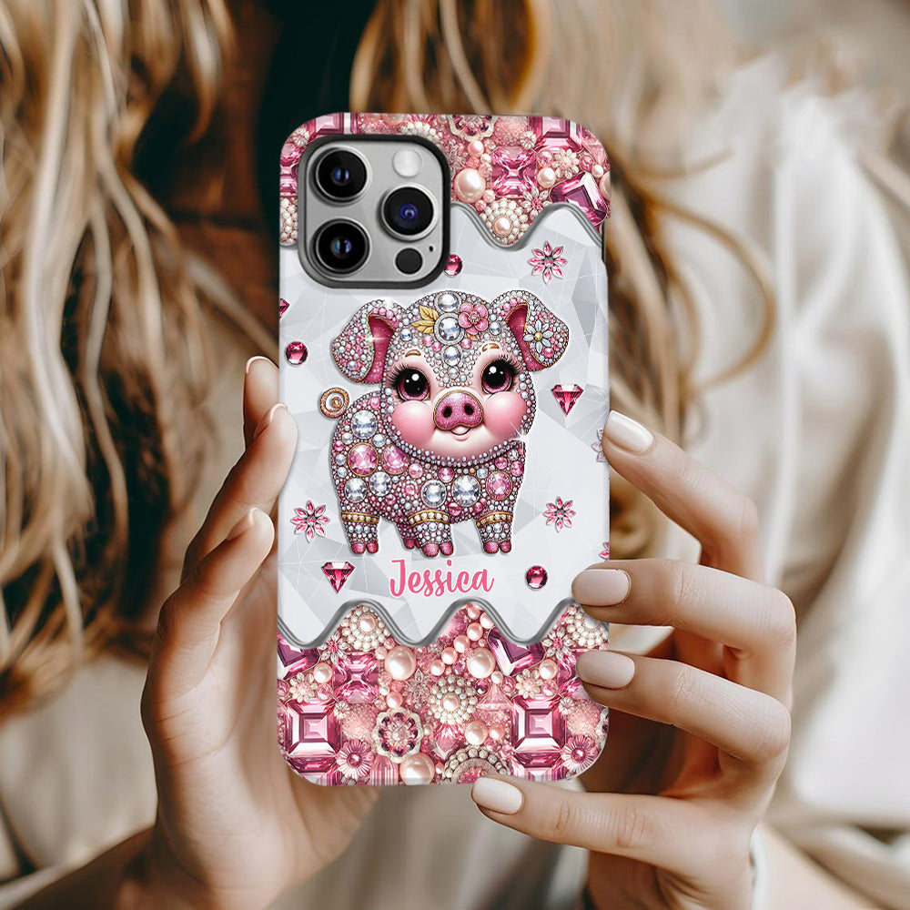 Coque de téléphone personnalisée pour amoureux des cochons - Mignon Cochon - Impression intégrale