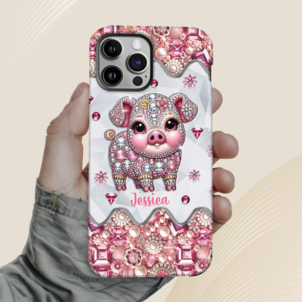 Coque de téléphone personnalisée pour amoureux des cochons - Mignon Cochon - Impression intégrale