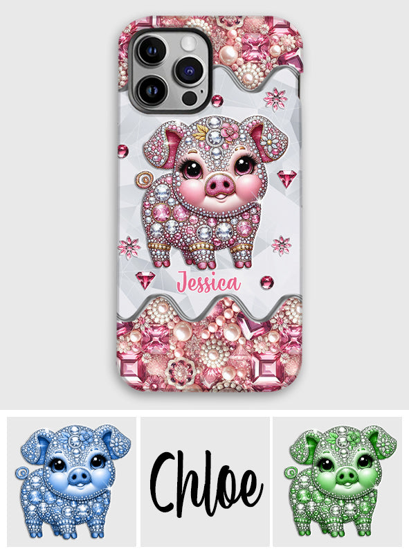 Coque de téléphone personnalisée pour amoureux des cochons - Mignon Cochon - Impression intégrale