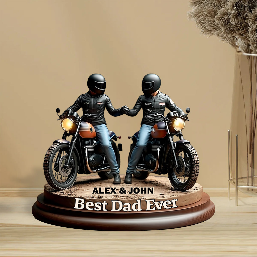 Old Biker Dad - Personalized Biker Custom Shaped Acrylic Plaque