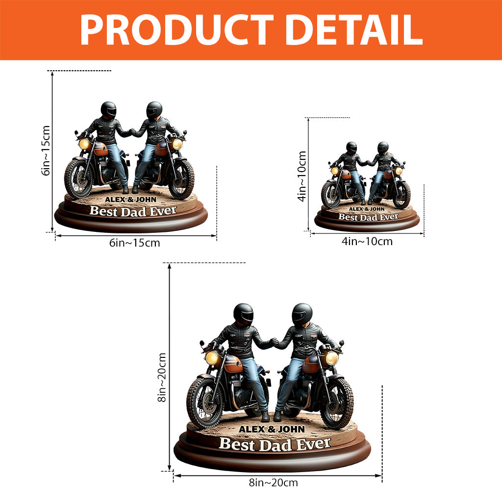 Old Biker Dad - Personalized Biker Custom Shaped Acrylic Plaque