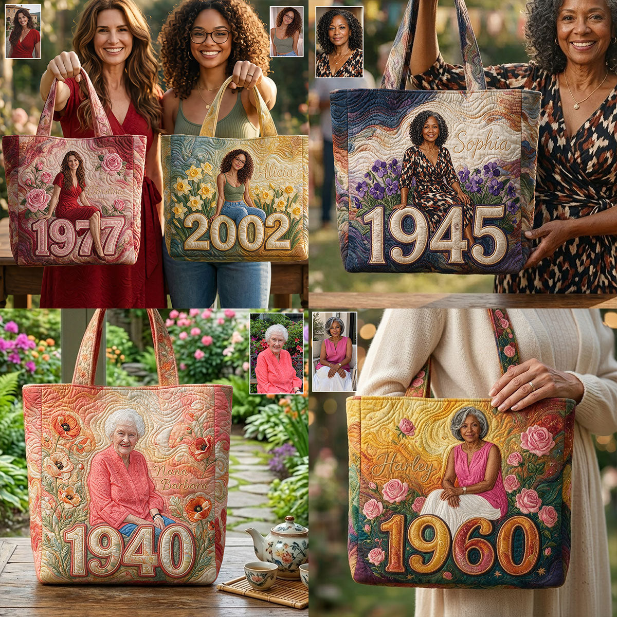 Happy Birthday - Personalized Birthday Quilted Tote Bag