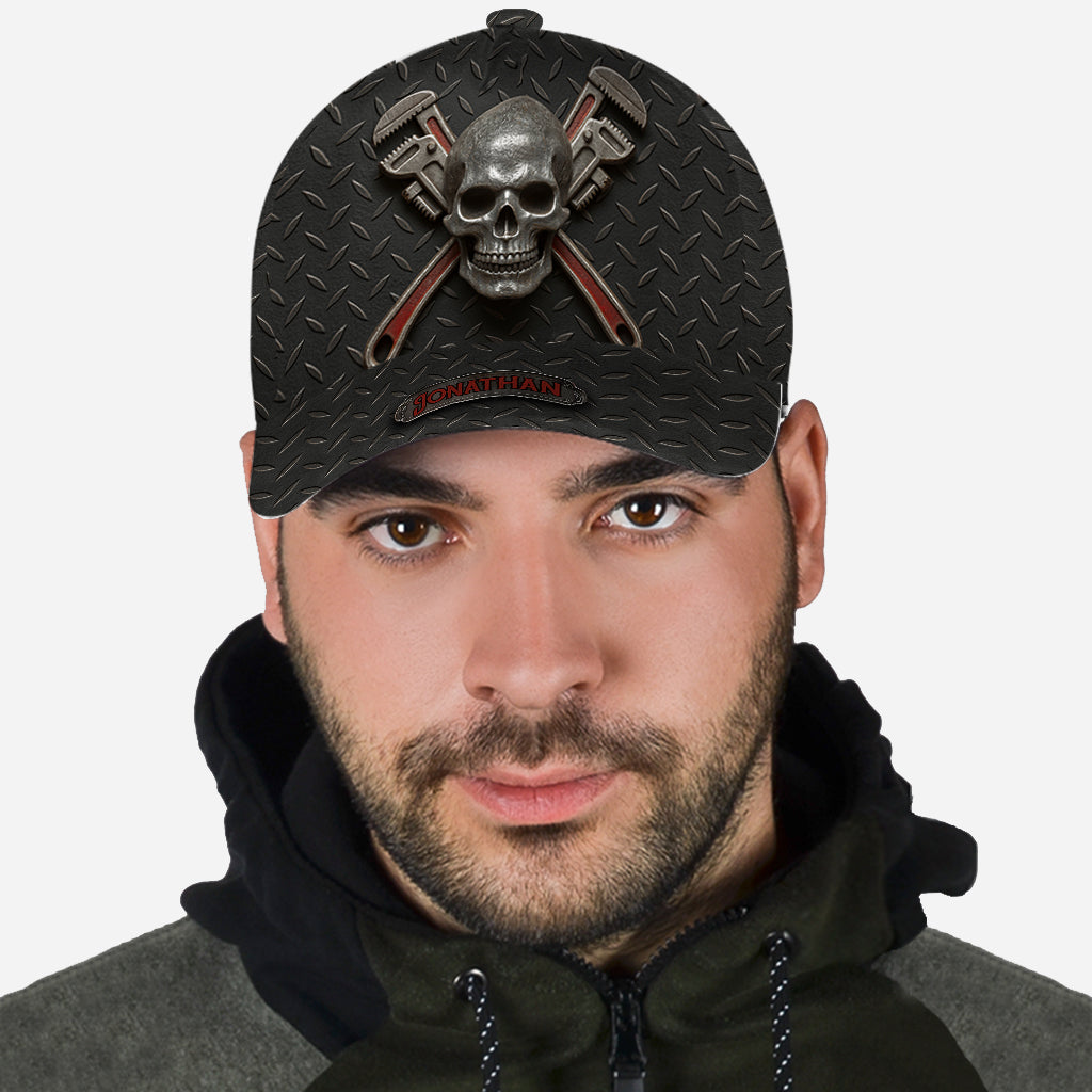Cool Skeleton Plumber Gift - Personalized Plumber Classic Cap