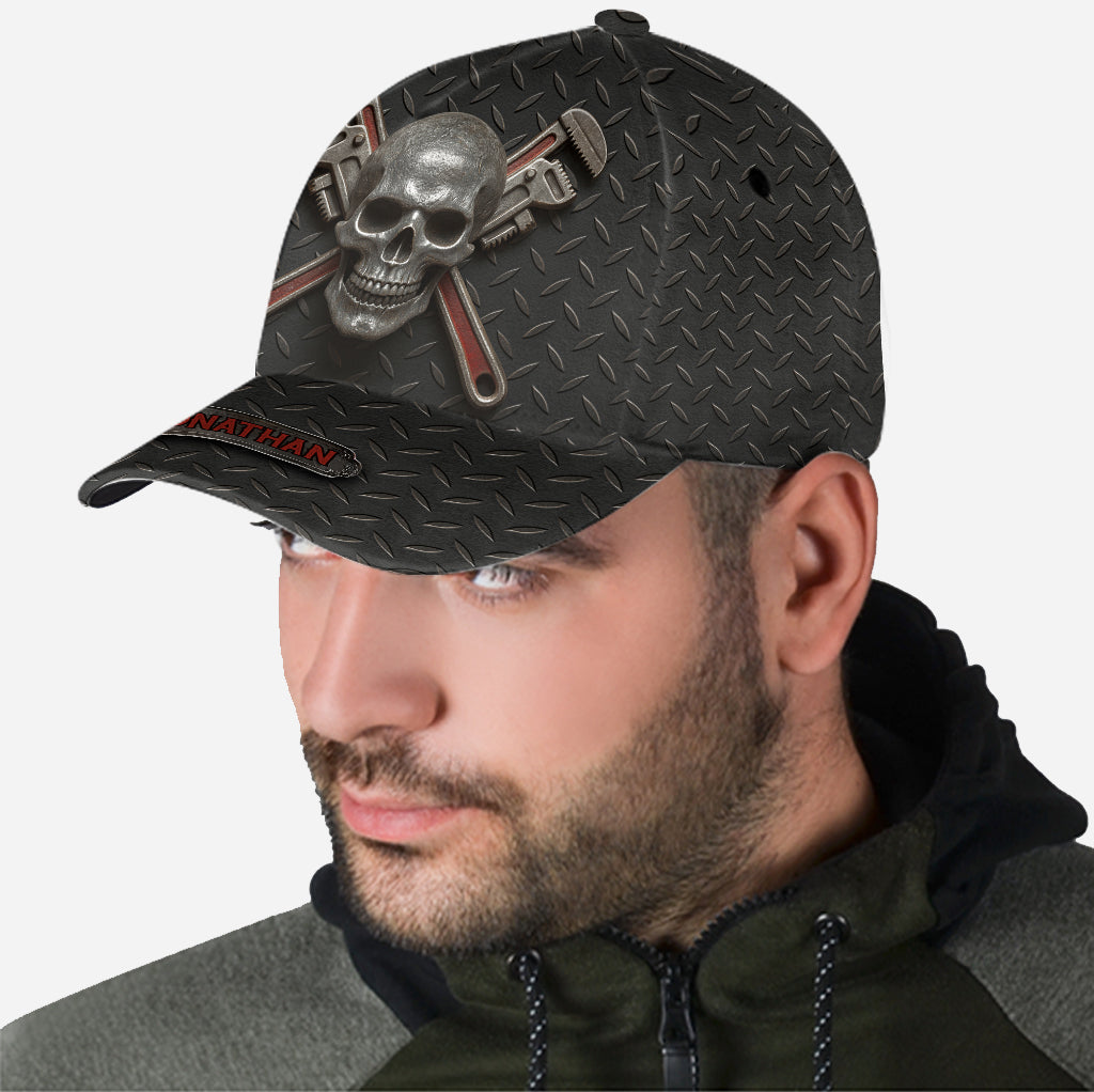 Cool Skeleton Plumber Gift - Personalized Plumber Classic Cap