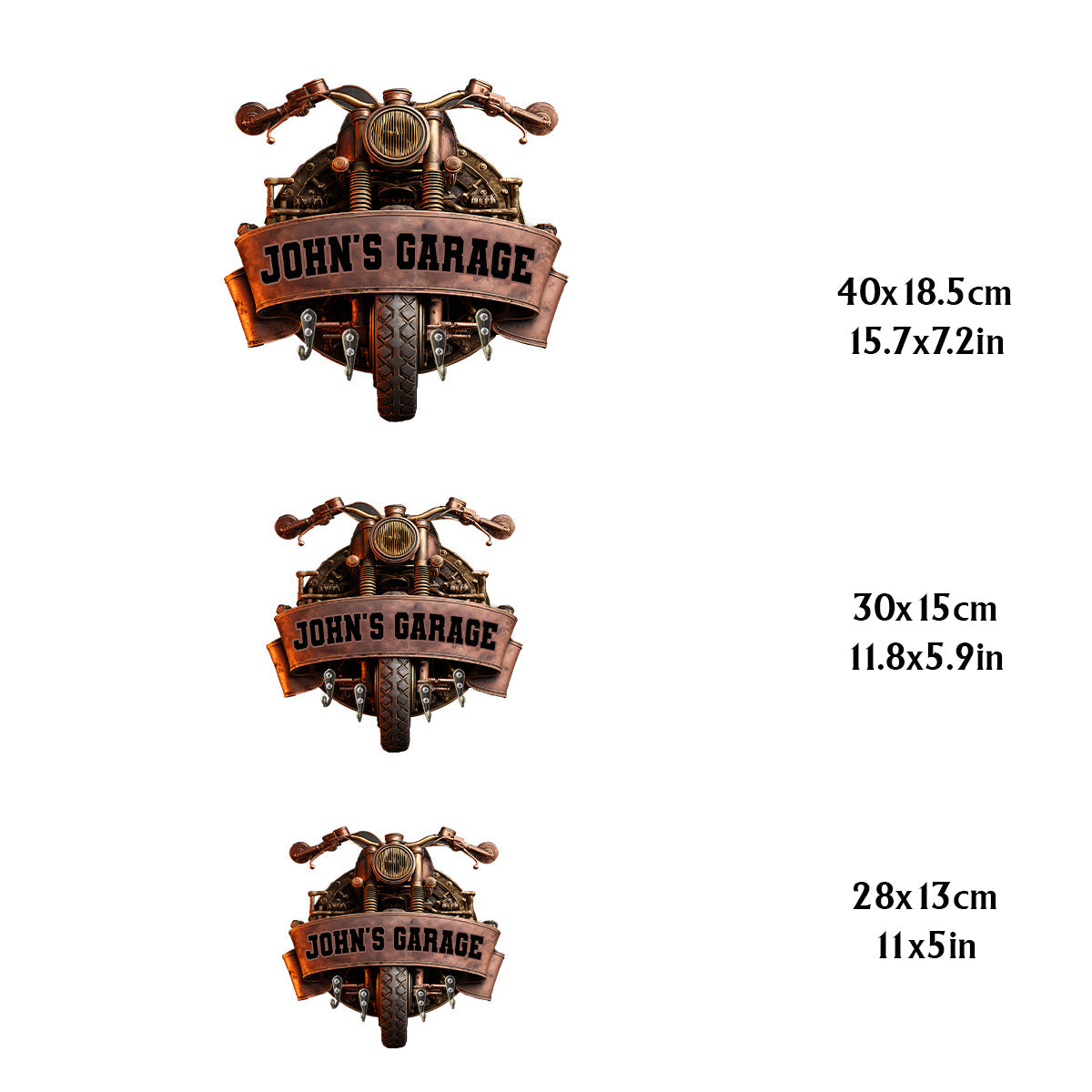 Motorcycle Garage - Personalized Biker Custom Shaped Hanging Rack