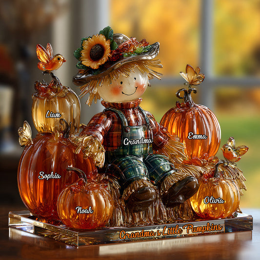 Grandma's Little Pumpkins - Personalized Grandma Custom Shaped Acrylic Plaque
