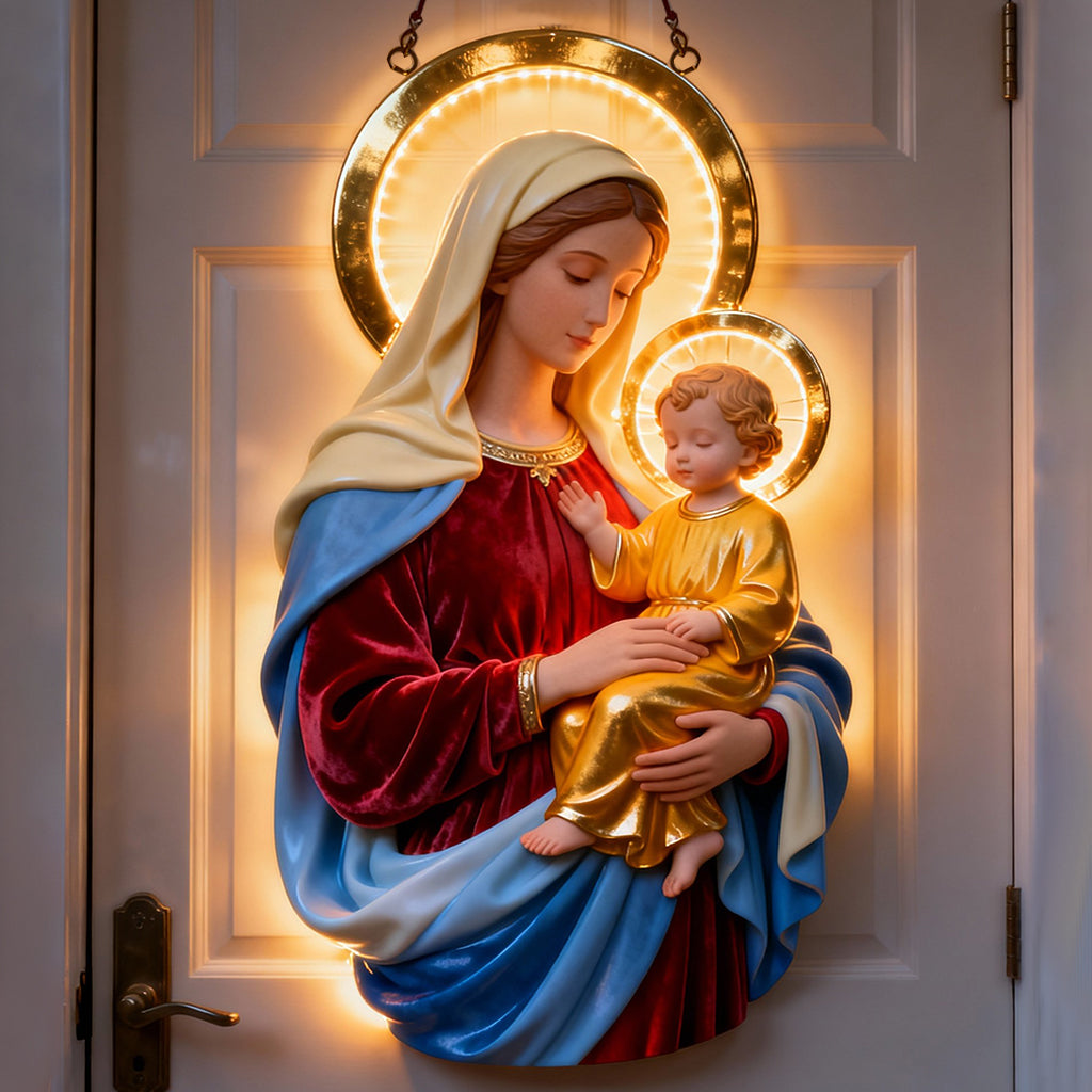 Vierge Marie - Panneau lumineux LED chrétien personnalisé en acrylique
