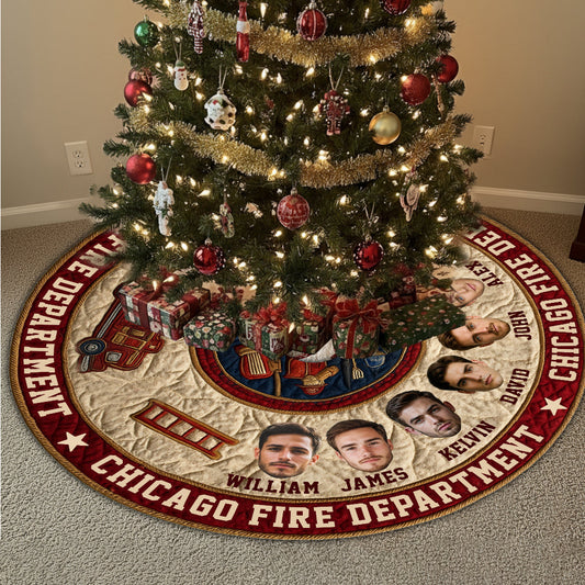 We're Firefighters - Personalized Firefighter Shaped Tree Skirt