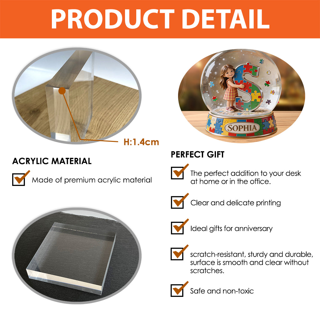 Custom From Any Photo - Personalized Autism Awareness Custom Shaped Acrylic Plaque