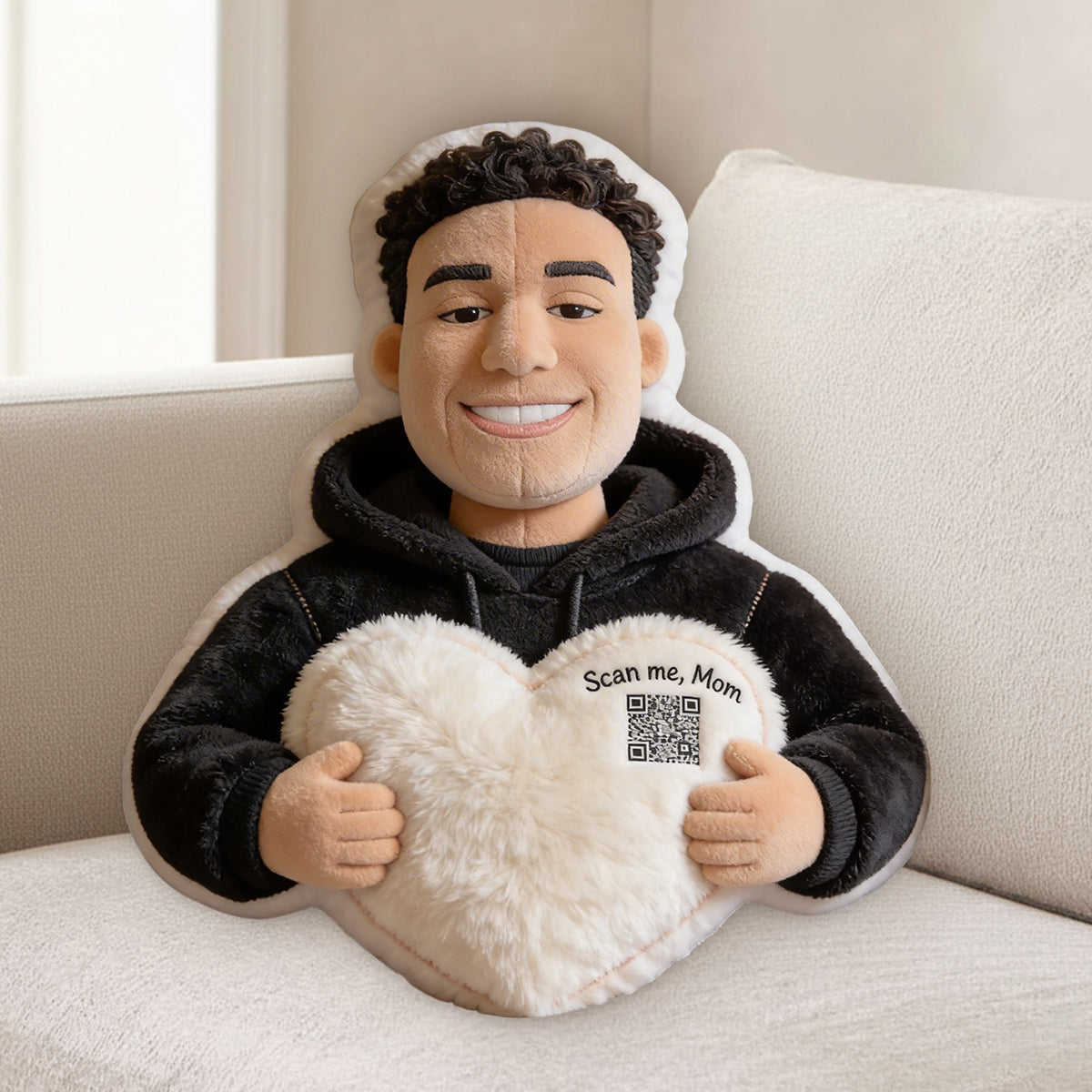 Scan Me - Personalized Mother Premium Faux Fur Pillow