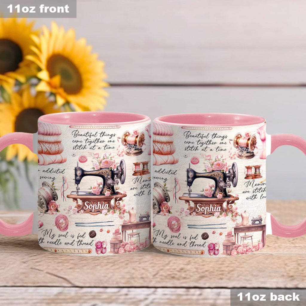 Accro à la couture - Mug personnalisé sur le thème de la couture