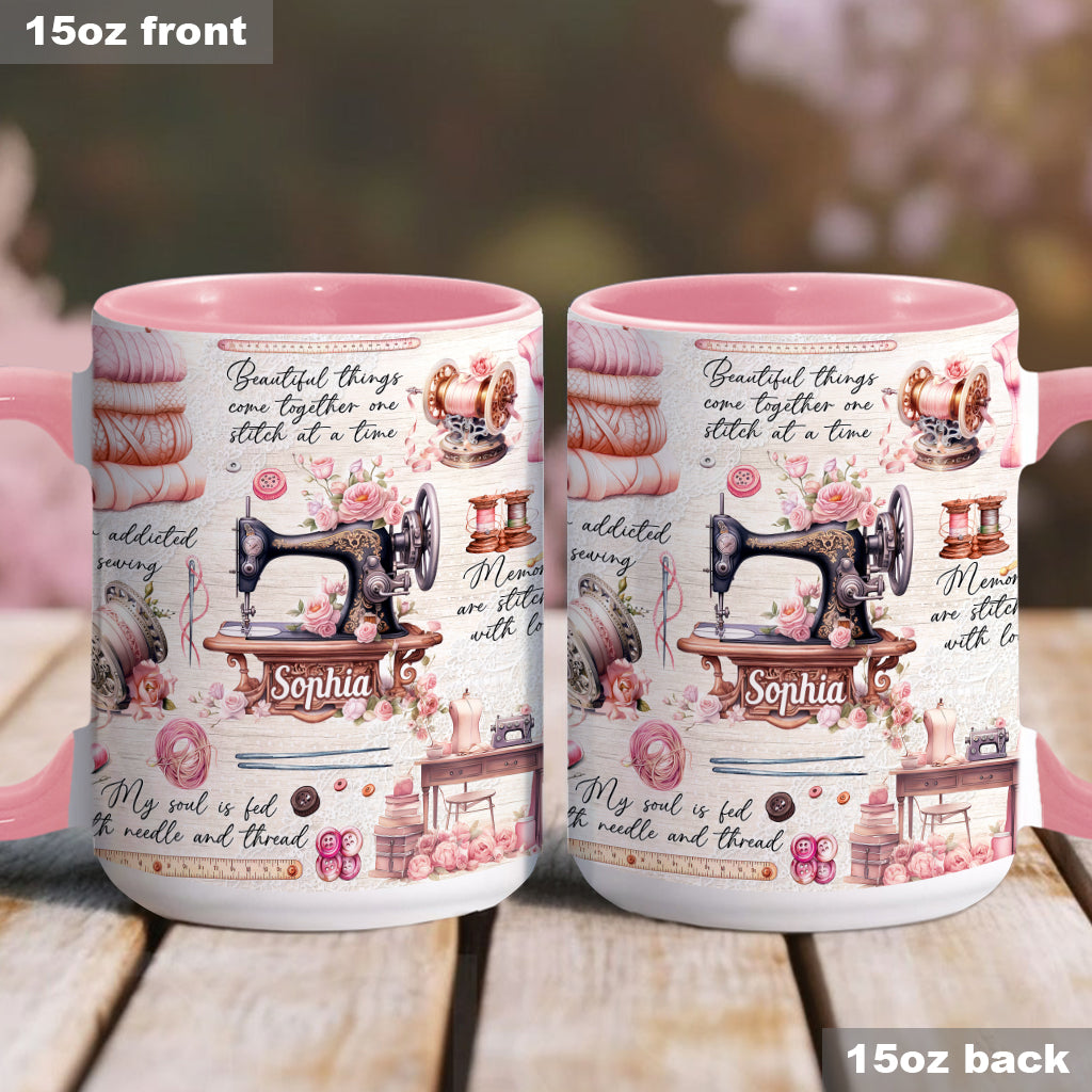 Accro à la couture - Mug personnalisé sur le thème de la couture