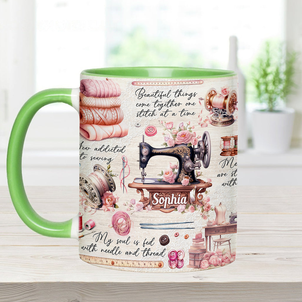 Accro à la couture - Mug personnalisé sur le thème de la couture