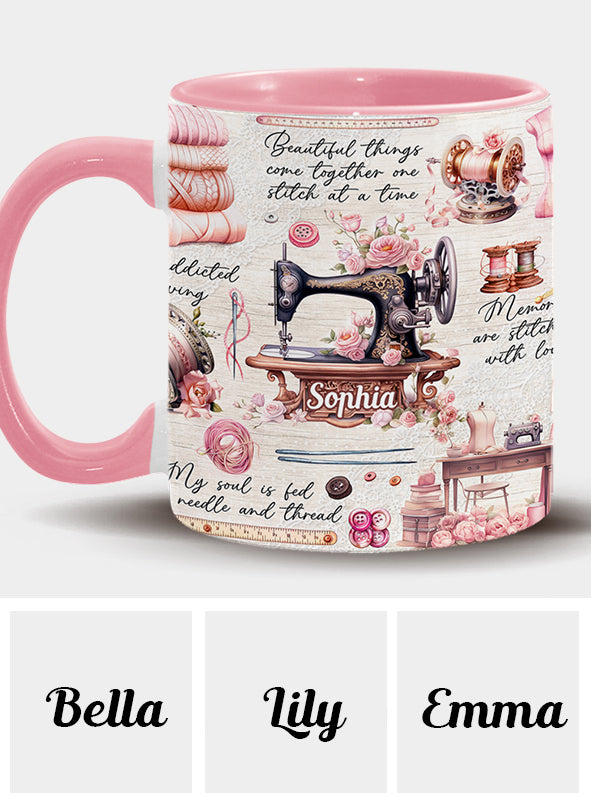 Accro à la couture - Mug personnalisé sur le thème de la couture