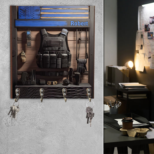 Fier d'être policier - Porte-clés personnalisé en forme de policier