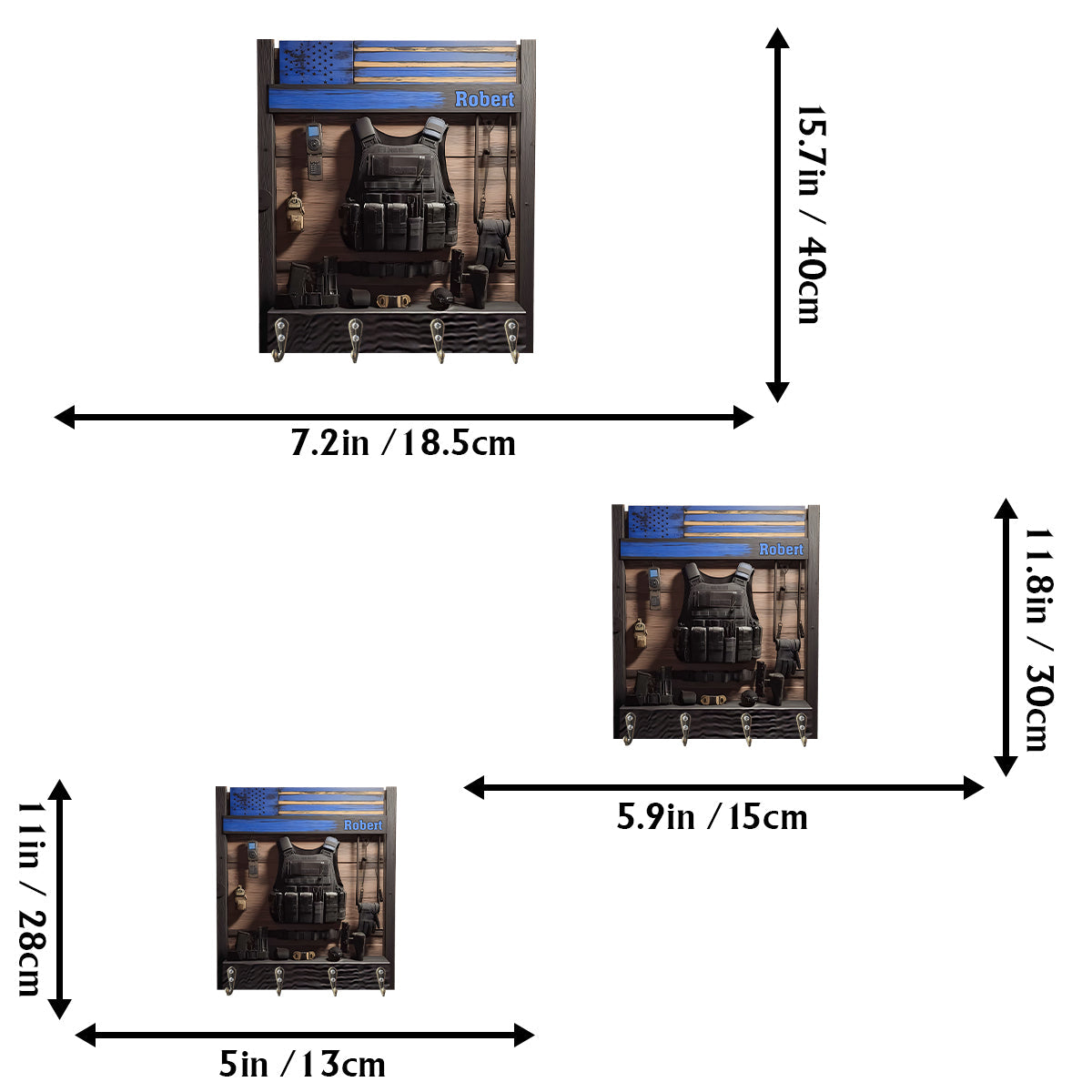 Fier d'être policier - Porte-clés personnalisé en forme de policier