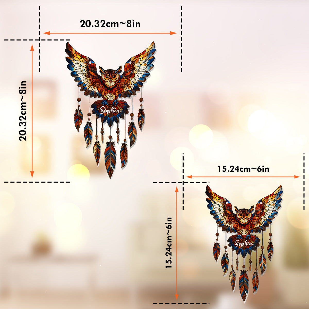 For All The Dreamers - Personalized Owl Window Hanging Suncatcher Ornament