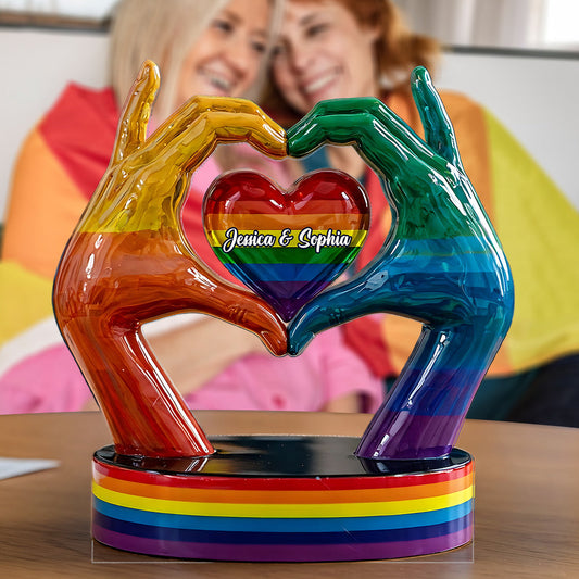 Love Is Love - Personalized LGBT Support Custom Shaped Acrylic Plaque