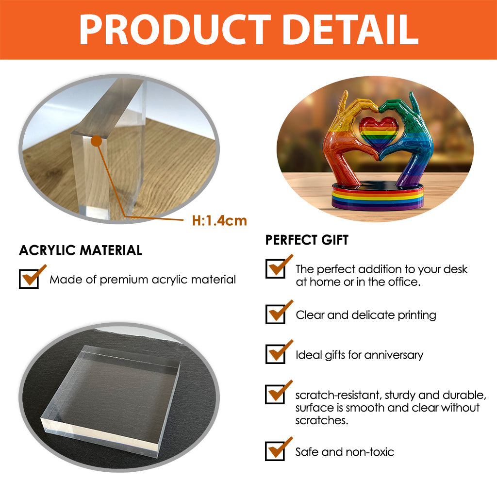 Love Is Love - Personalized LGBT Support Custom Shaped Acrylic Plaque