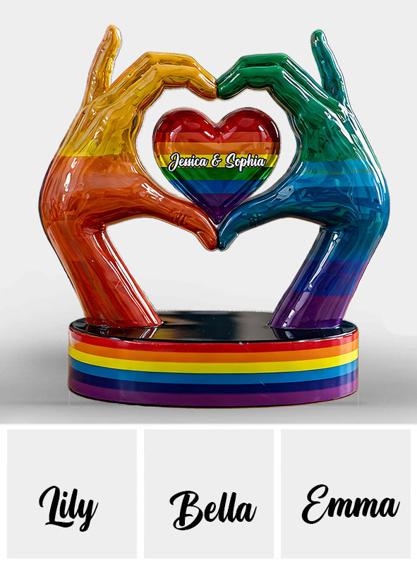 Love Is Love - Personalized LGBT Support Custom Shaped Acrylic Plaque