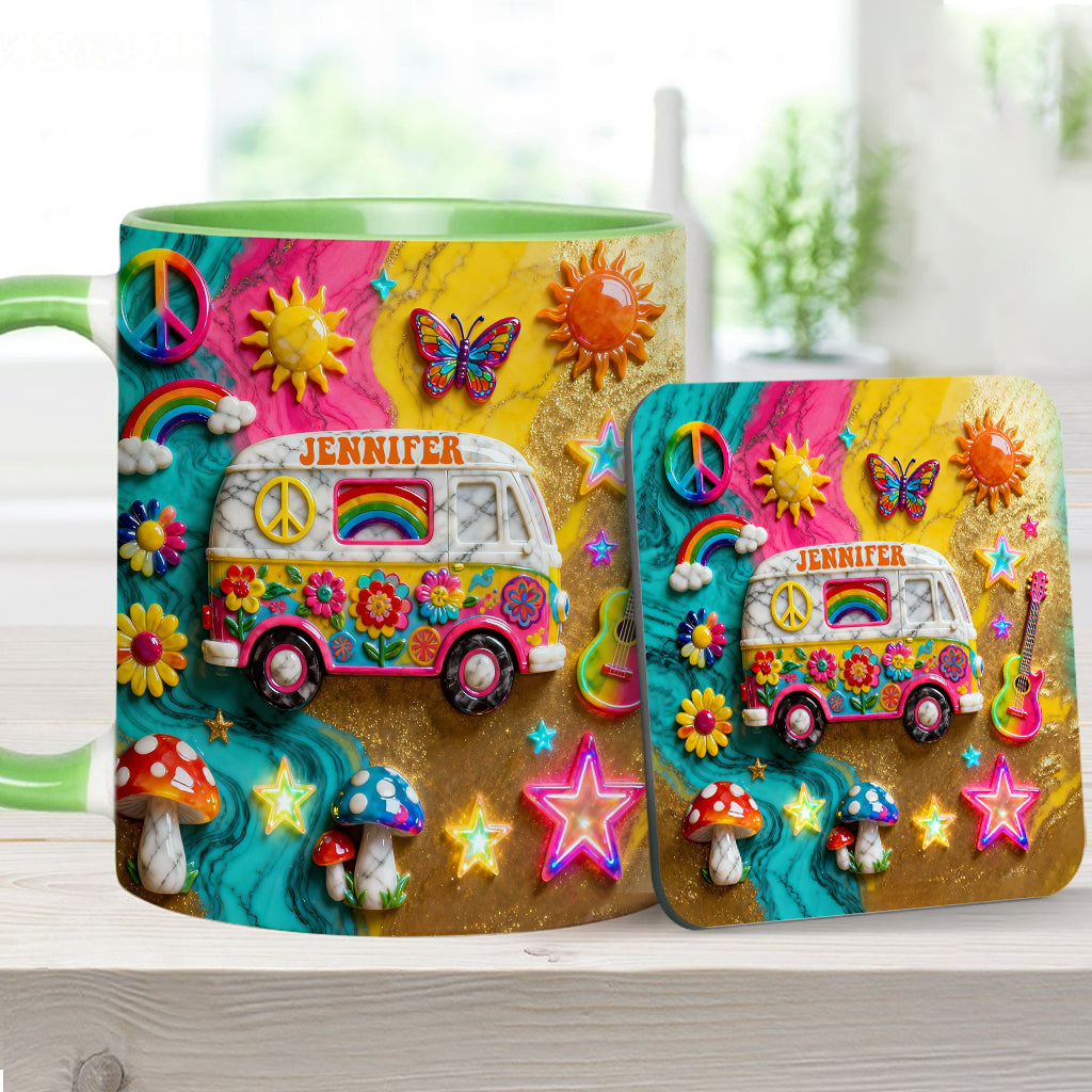 Hippie Souls - Personalized Hippie Accent Mug & Coaster