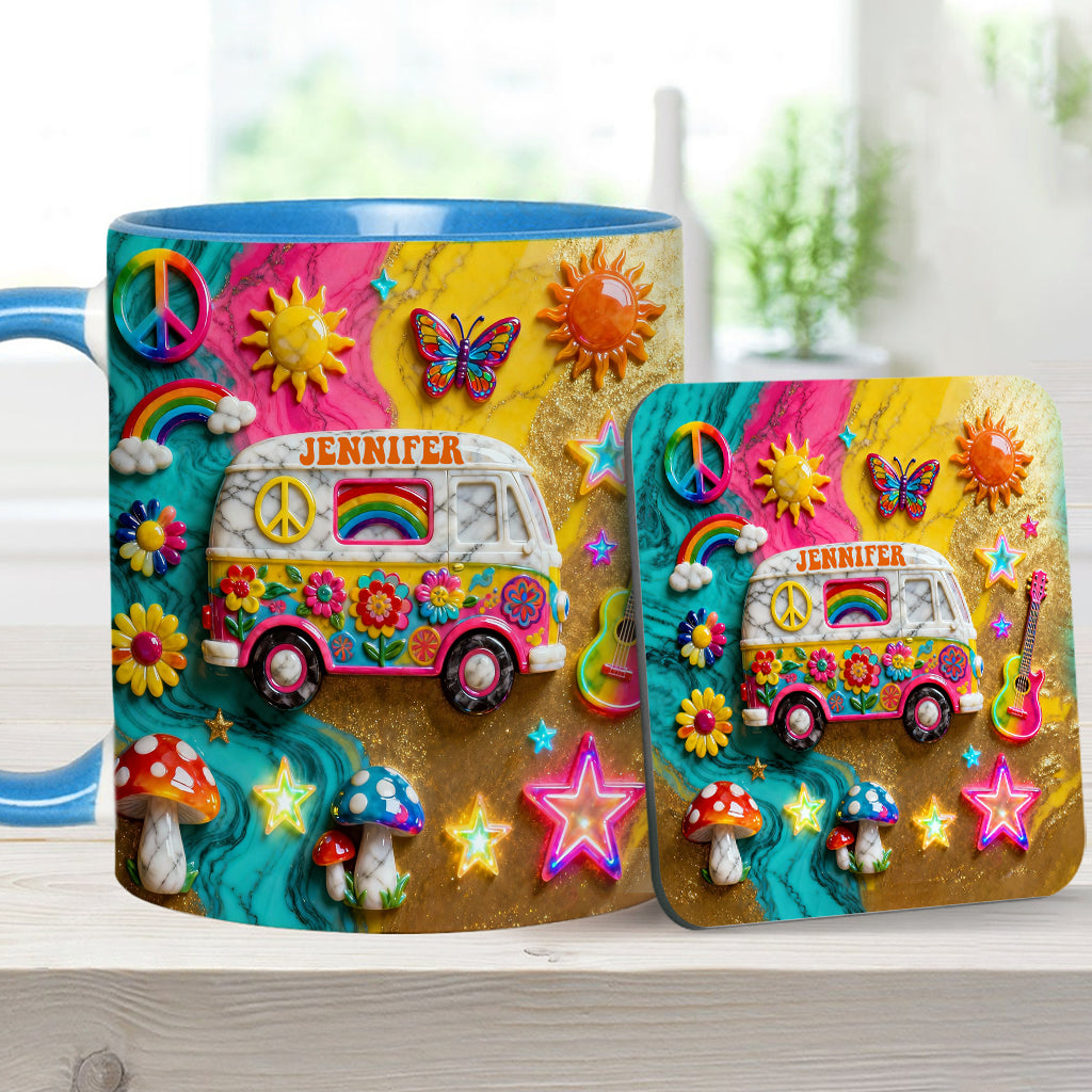 Hippie Souls - Personalized Hippie Accent Mug & Coaster