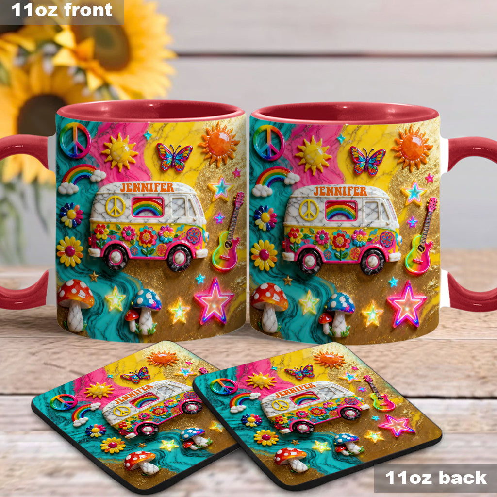 Hippie Souls - Personalized Hippie Accent Mug & Coaster