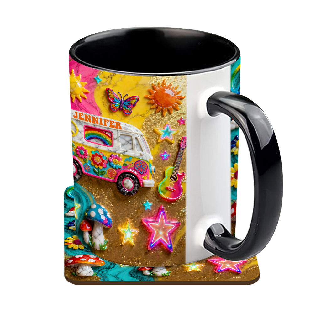 Hippie Souls - Personalized Hippie Accent Mug & Coaster