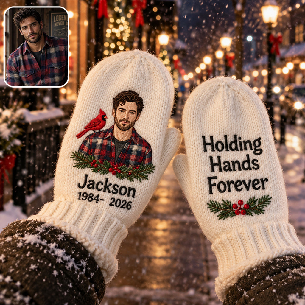 Warmth From Heaven - Personalized Memorial Knitted Mittens