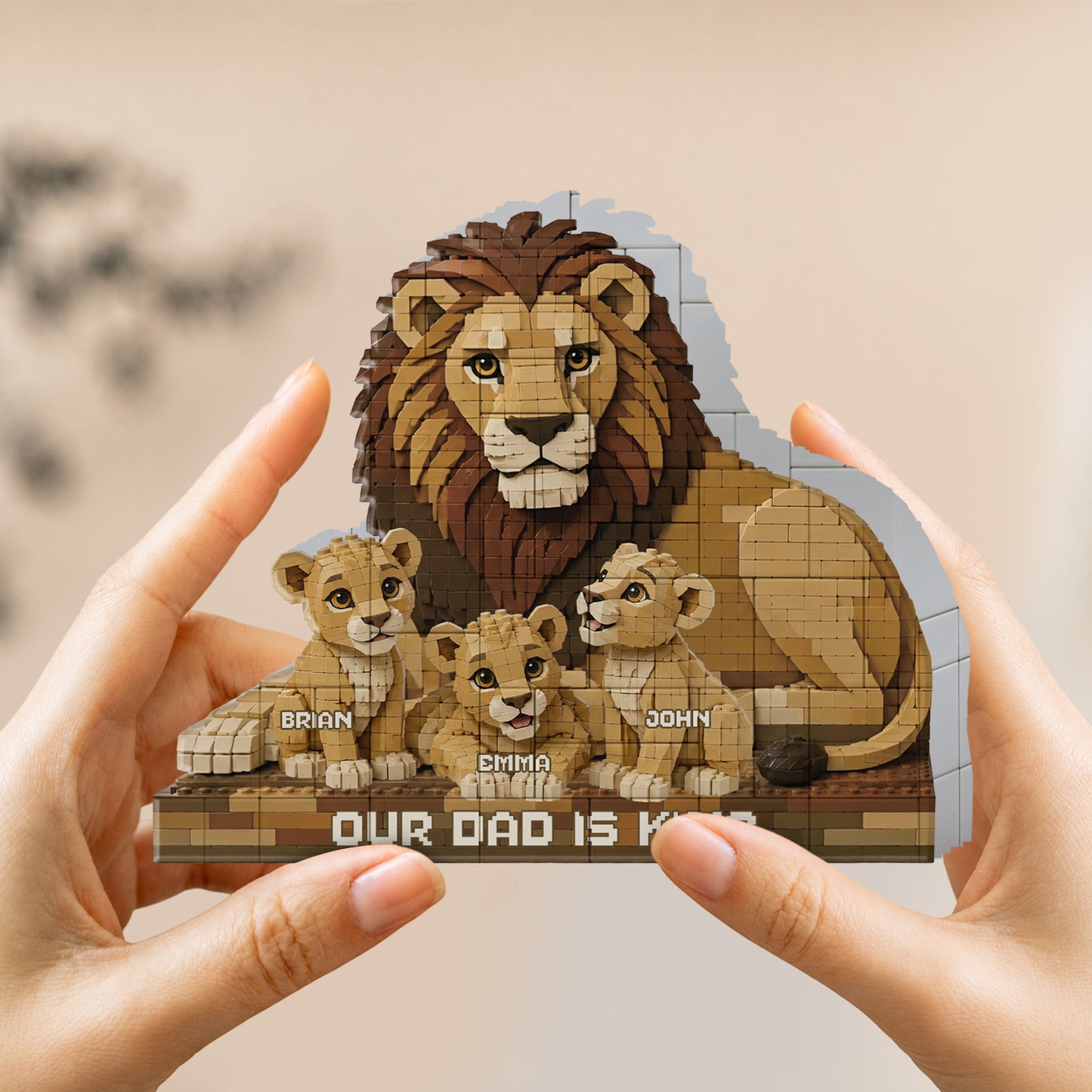 Unser Papa ist König Löwe - Personalisierte Bausteine in Form eines Vaters