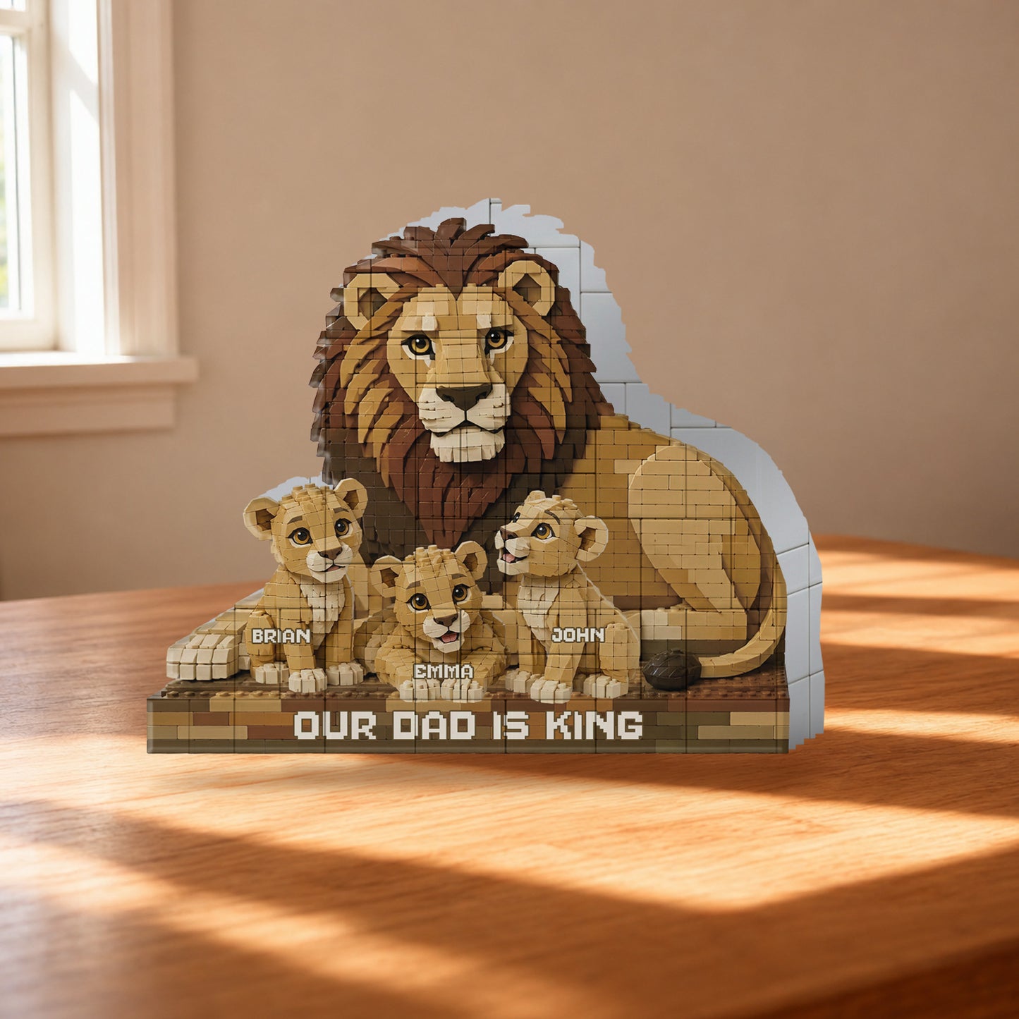 Unser Papa ist König Löwe - Personalisierte Bausteine in Form eines Vaters
