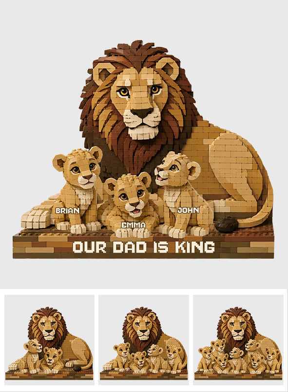 Unser Papa ist König Löwe - Personalisierte Bausteine in Form eines Vaters