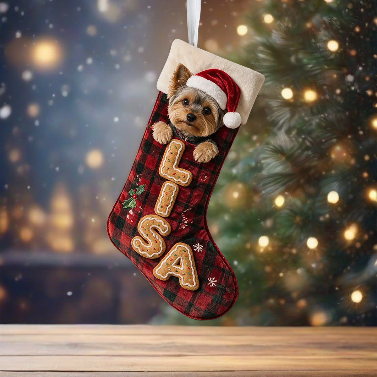 Merry Woofmas - Personalized Dog Shaped Christmas Stocking