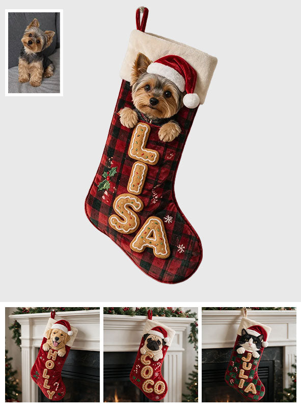 Merry Woofmas - Personalized Dog Shaped Christmas Stocking