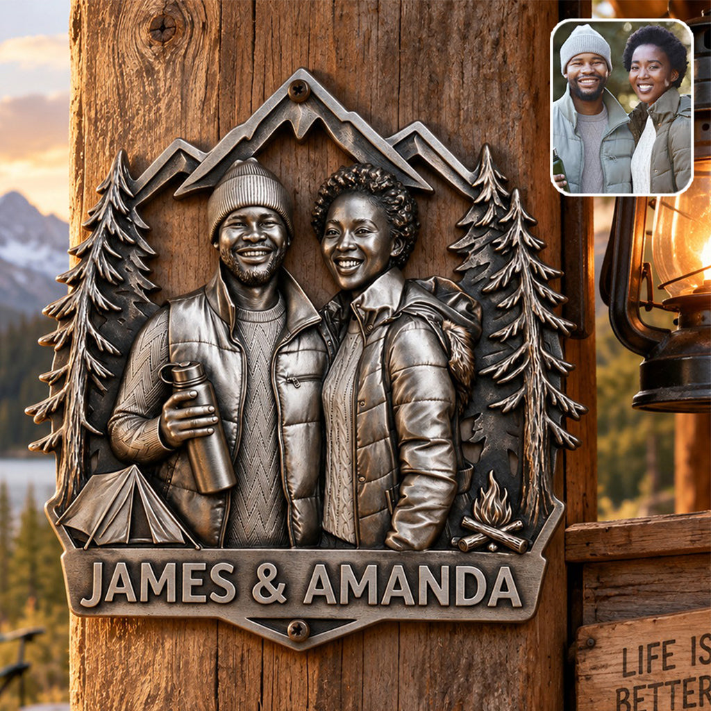 Camping Together - Personalized Camping 3D Printed Cut Metal Sign