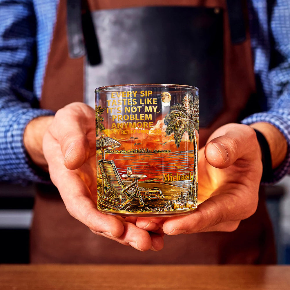 Happy Retirement - Personalized Retired Whiskey Glass