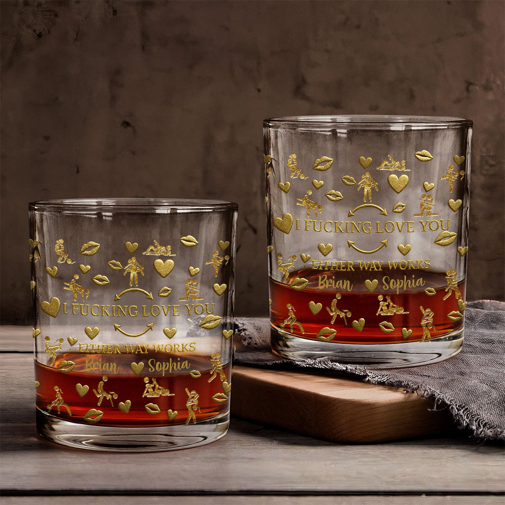 I Love You - Personalized Couple Whiskey Glass